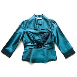 Larry Levine Taffeta Rhinestone Top